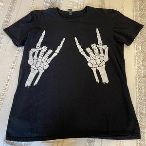Skeleton Rock On Shirt